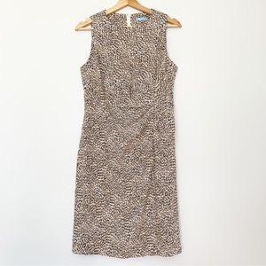 J. McLaughlin Dress 8 Animal Cheetah Print Stretch fitted Sheath Sleeveless